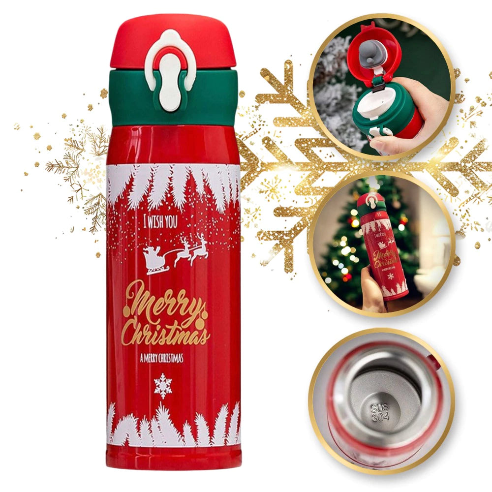 Kalėdinis termo butelis (500 ml, spalvų pasirinkimas)