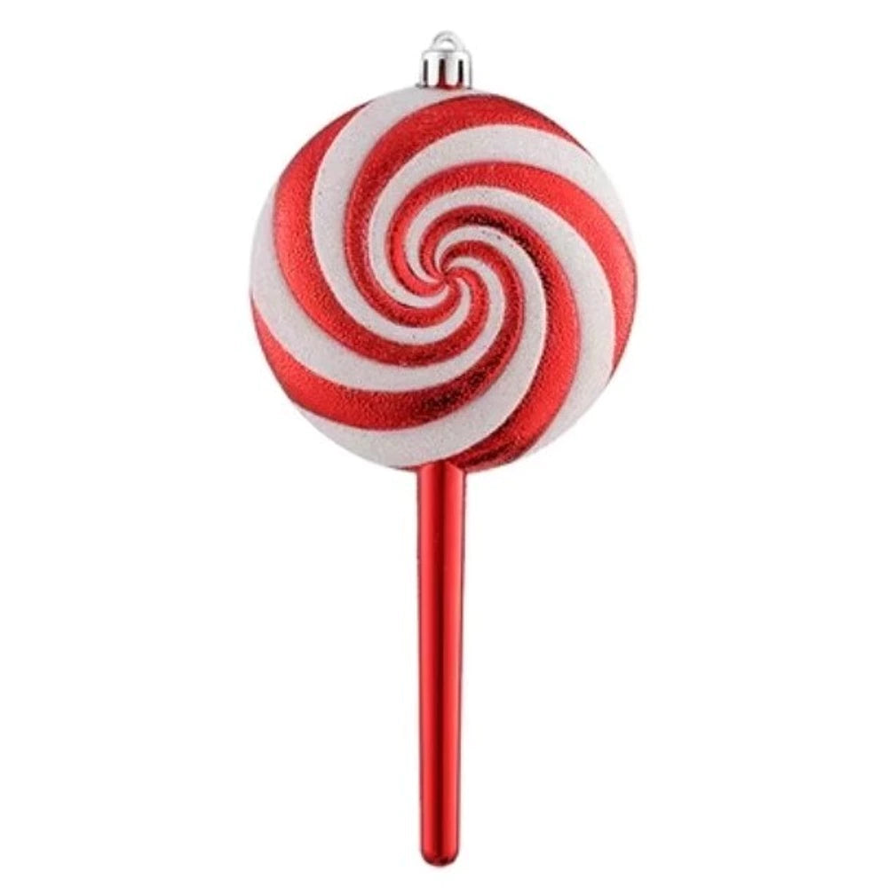 Kalėdų eglutės žaisliukas – raudonas ir baltas ledinukas (1 vnt.)