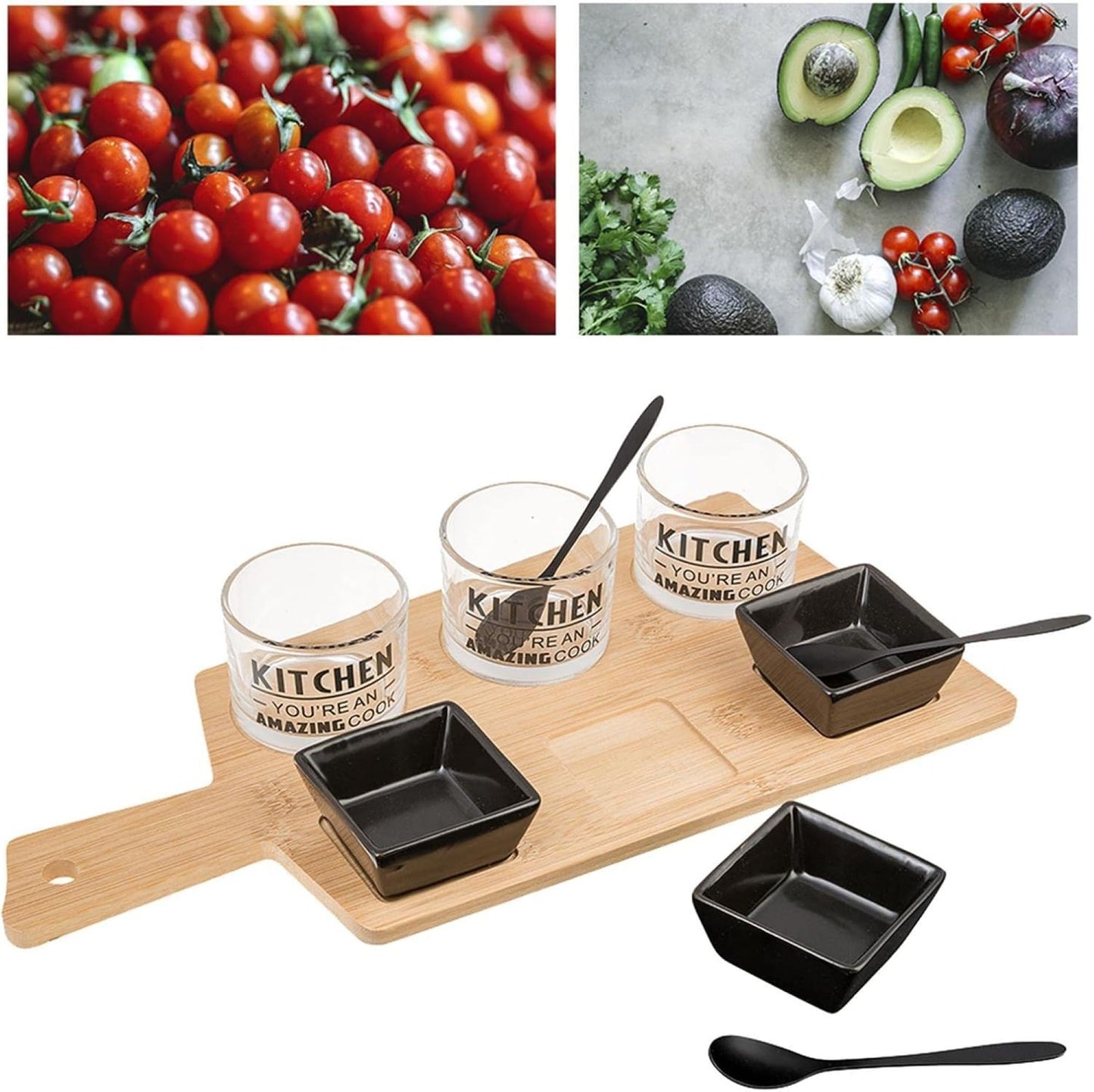 Užkandžių serviravimo rinkinys Excellent Housewares (Juoda)