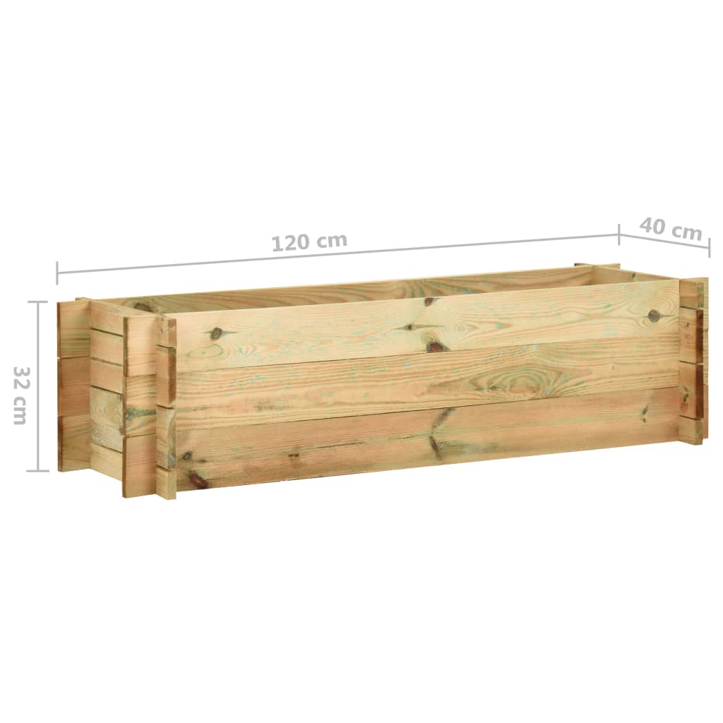 Aukštas lovelis daržovėms, 120cm, impregnuota pušies mediena