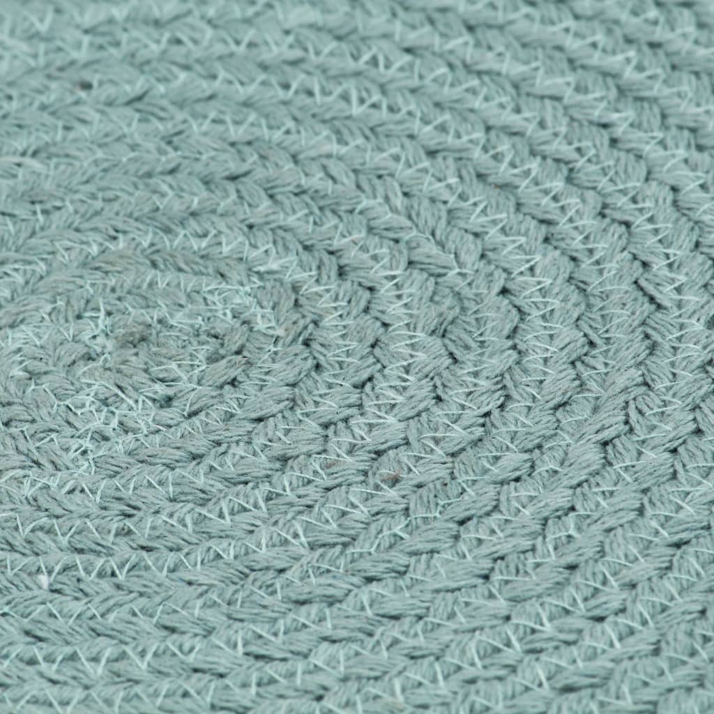 Stalo kilimėliai, 6 vnt., žali, 38cm, medvilnė, apvalūs