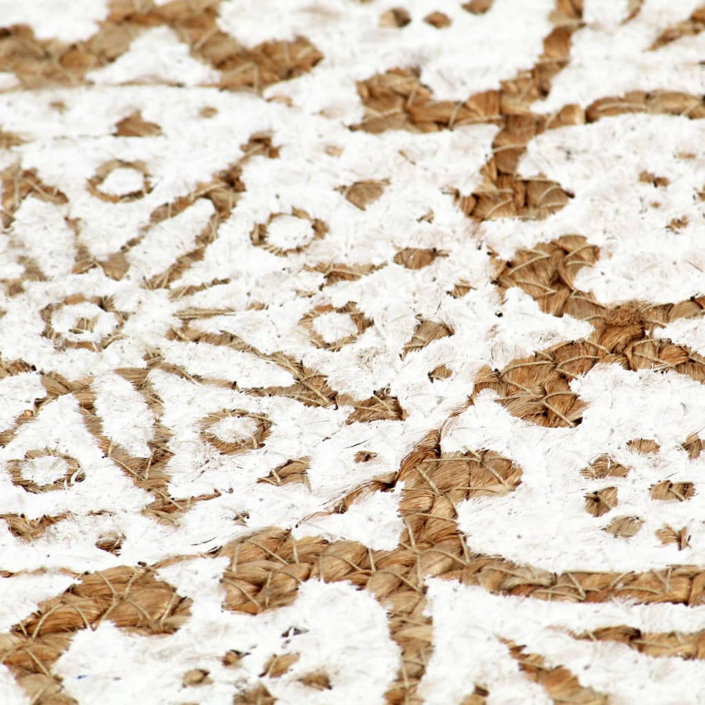 Stalo kilimėliai, 4 vnt., baltos sp., 38cm, džiutas, apvalūs