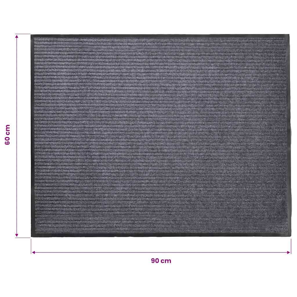 Pilkas PVC Durų Kilimėlis, 90 x 60 cm