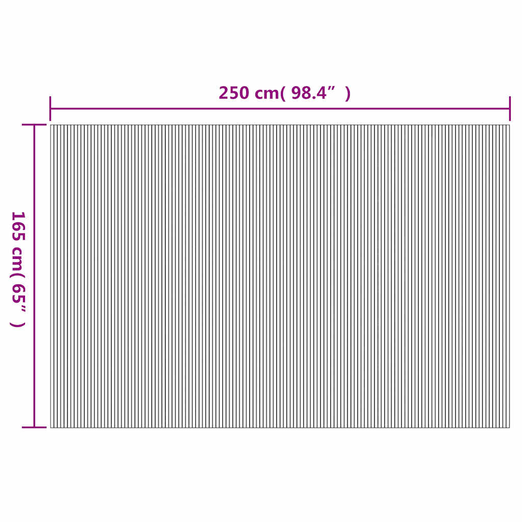 Kambario pertvara iš bambuko, tamsiai ruda, plotis 250 cm, aukštis 165 cm