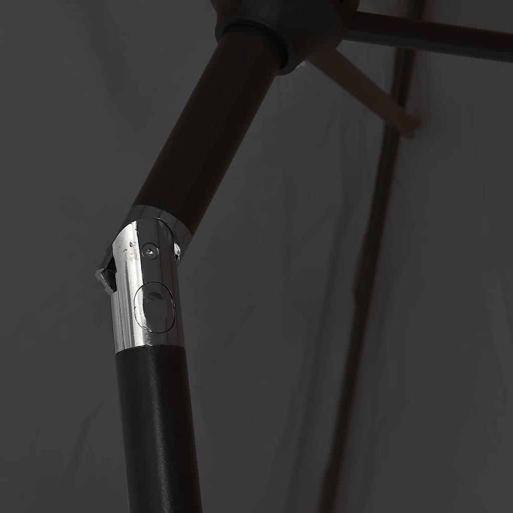 Lauko skėtis nuo saulės su metaliniu stulpu, juodas, 300x200cm