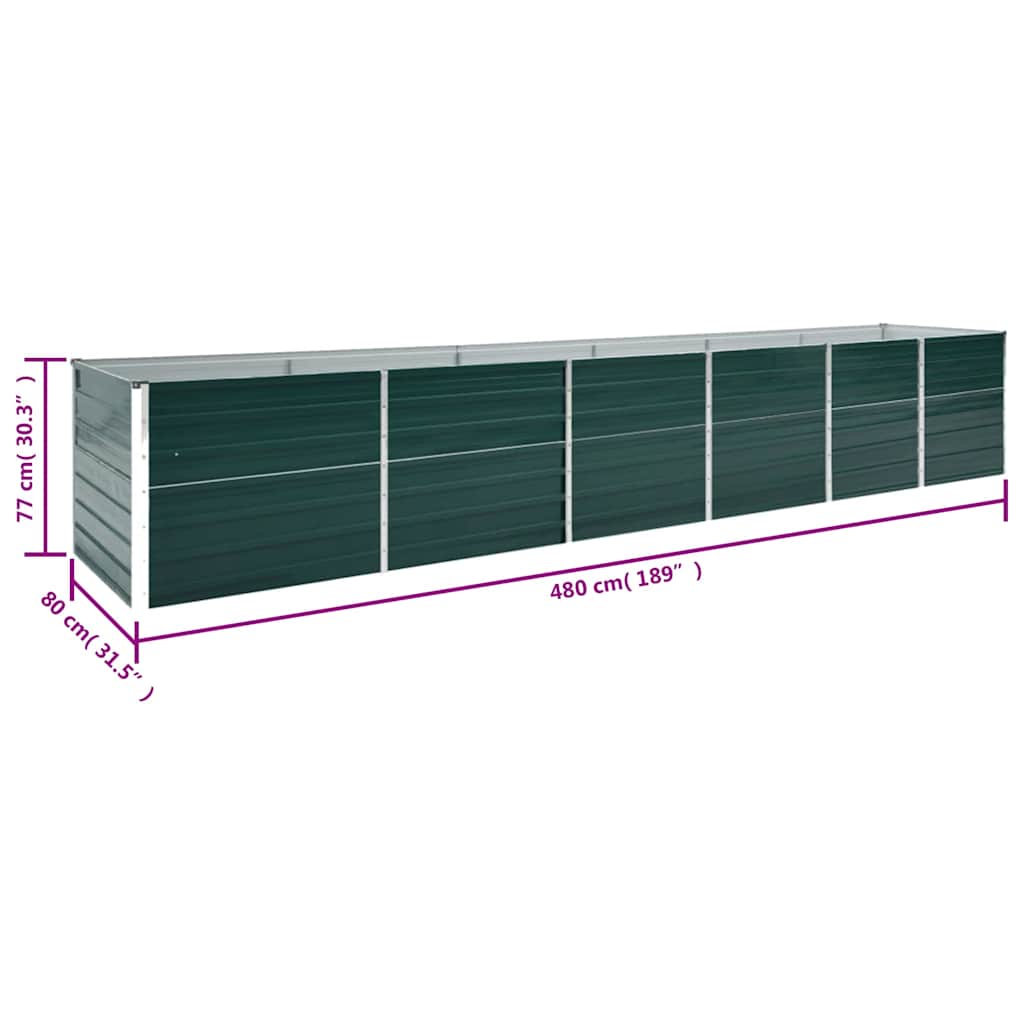 Aukštas lovelis, žalias, 480x80x77cm, galvanizuotas plienas