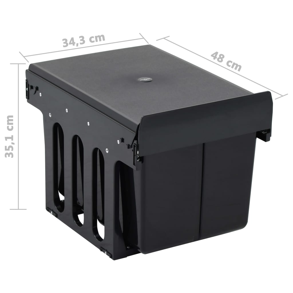 Ištraukiama virtuvės spintelės šiukšliadėžė, 36l, soft-close