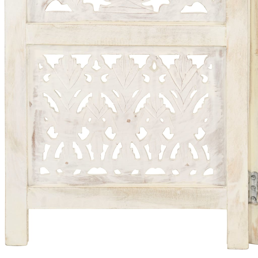 Kambario pertvara, 5 dalių, balta, 200x165cm, mango masyvas