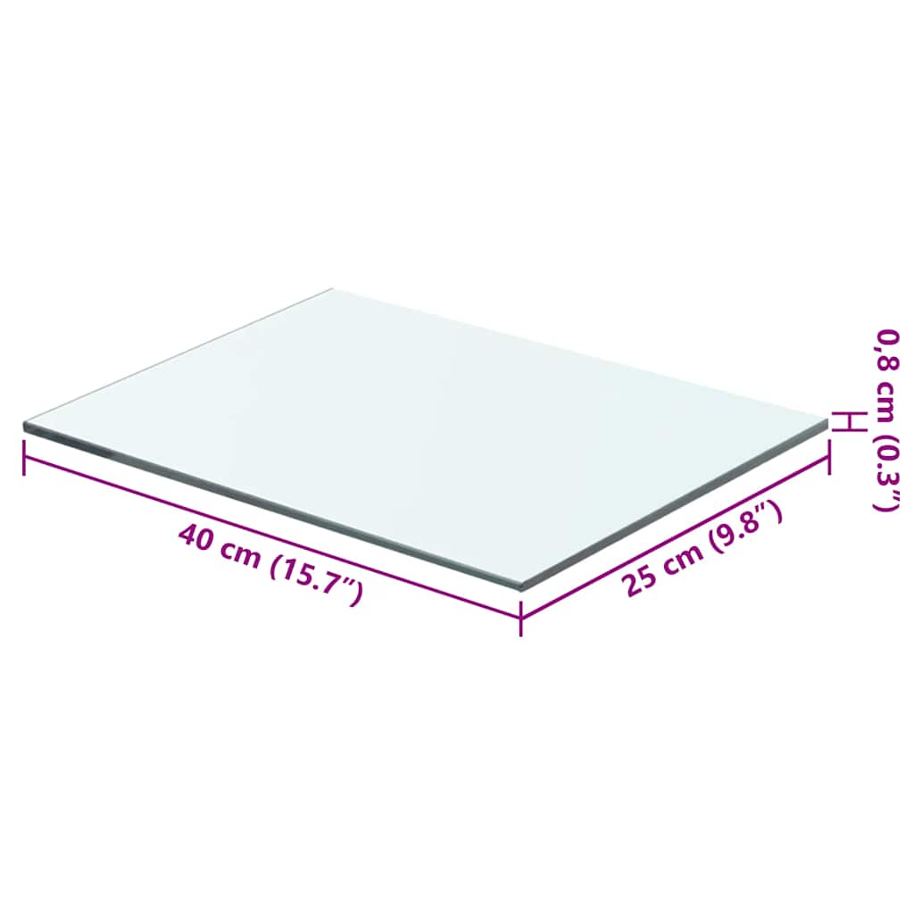 Lentynos, 2vnt., skaidrios, 40x25cm, stiklo plokštė (243815x2)