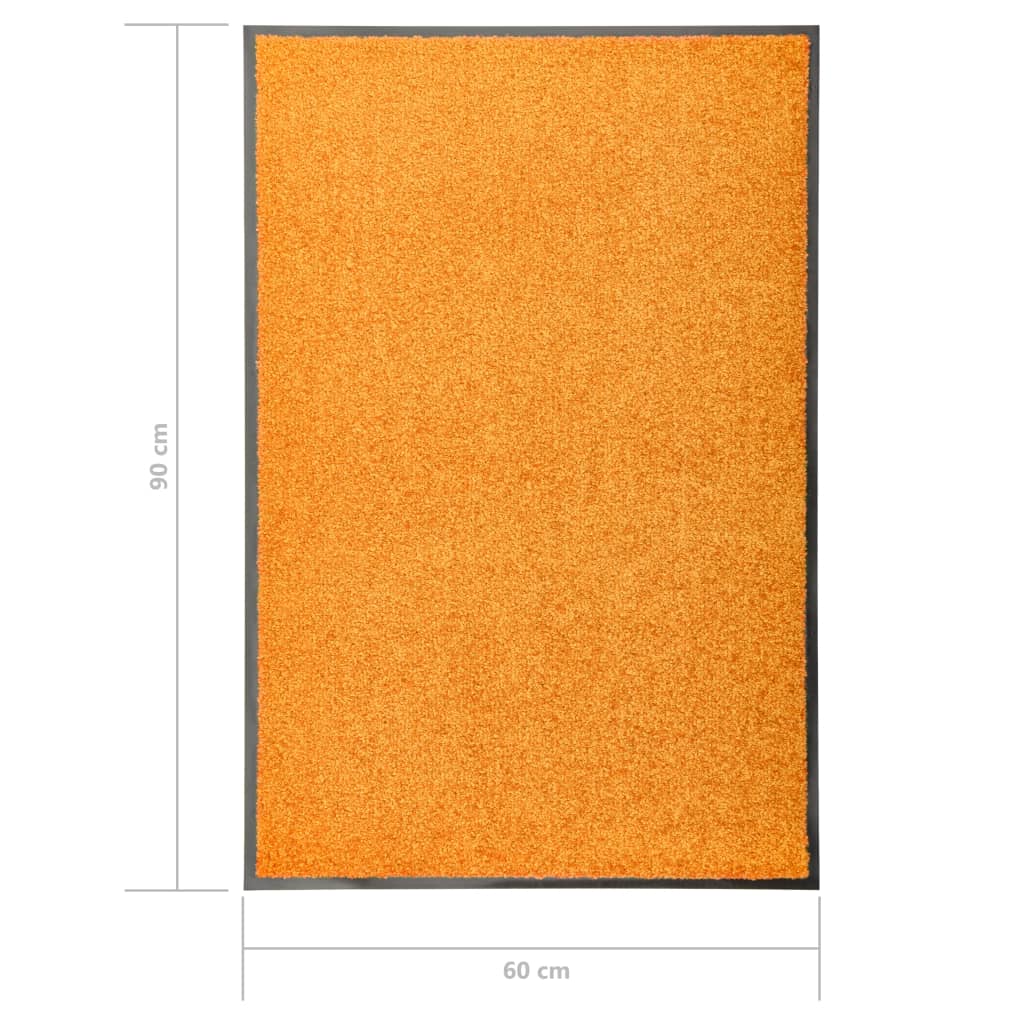 Durų kilimėlis, oranžinės spalvos, 60x90cm, plaunamas