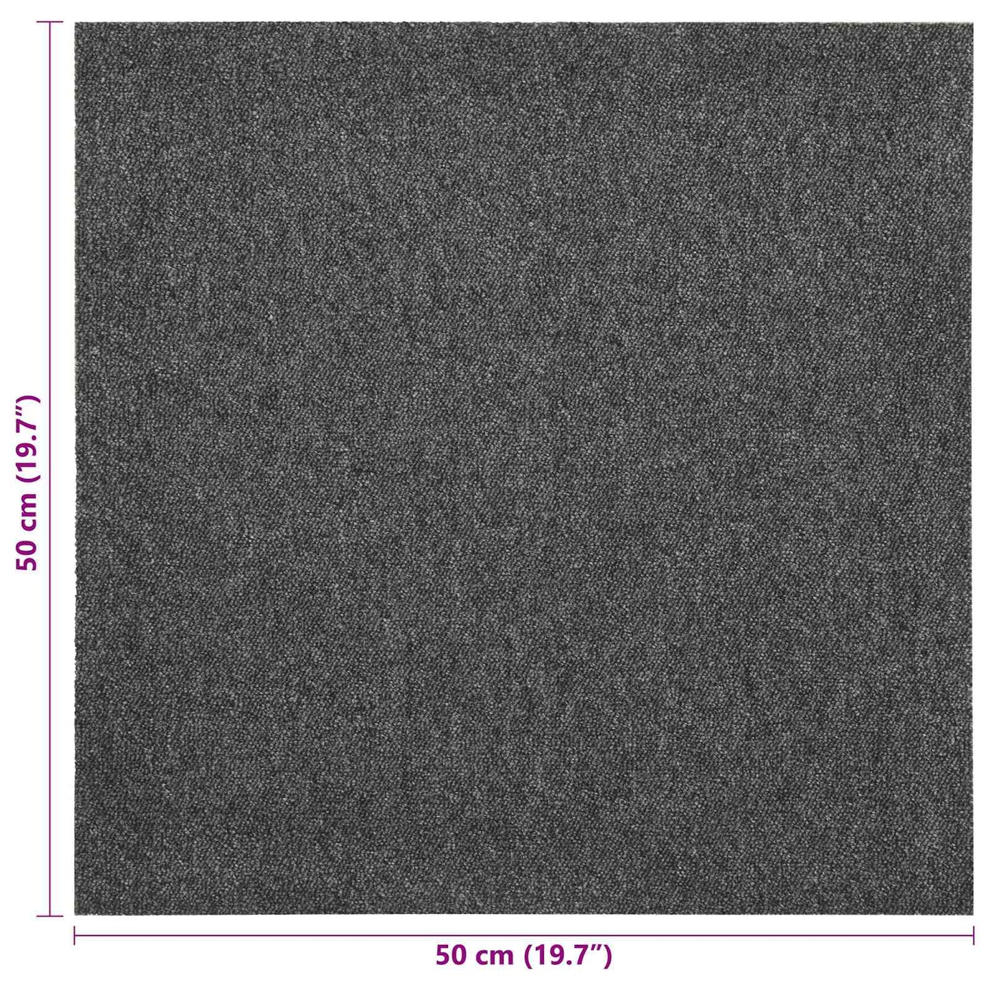 Kilimas 20 pcs Antracitas 50 x 50 cm 100% polipropileno