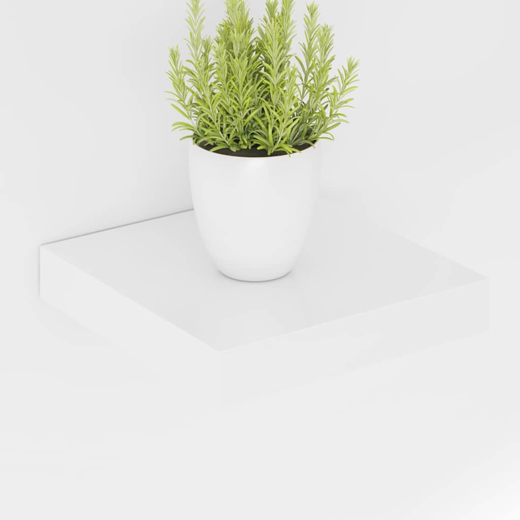 Pakabinamos lentynos, 4vnt., baltos, 23x23,5x3,8cm, MDF
