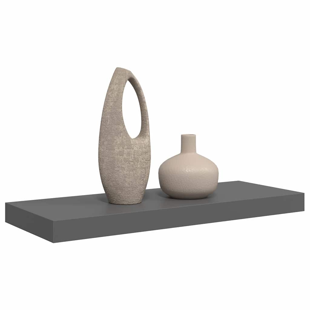 Pakabinama sieninė lentyna, pilka, 60x23,5x3,8cm, MDF, blizgi