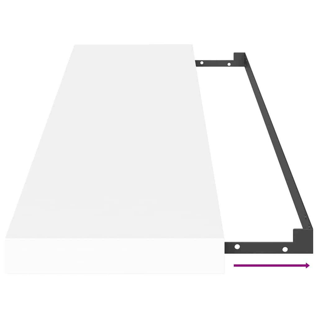 Pakabinamos lentynos, 4vnt., baltos, 90x23,5x3,8cm, MDF