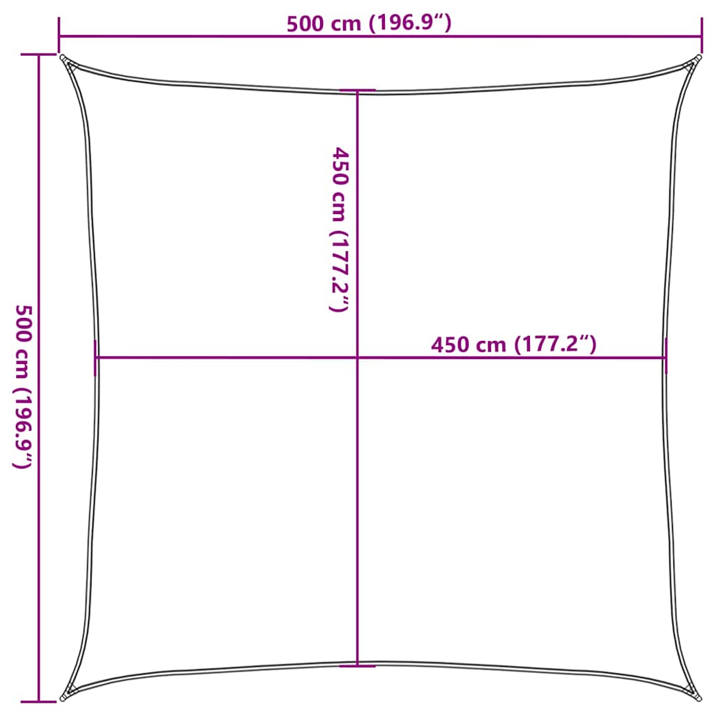 Uždanga nuo saulės, antracito spalvos, 5x5m, HDPE, 160g/m²