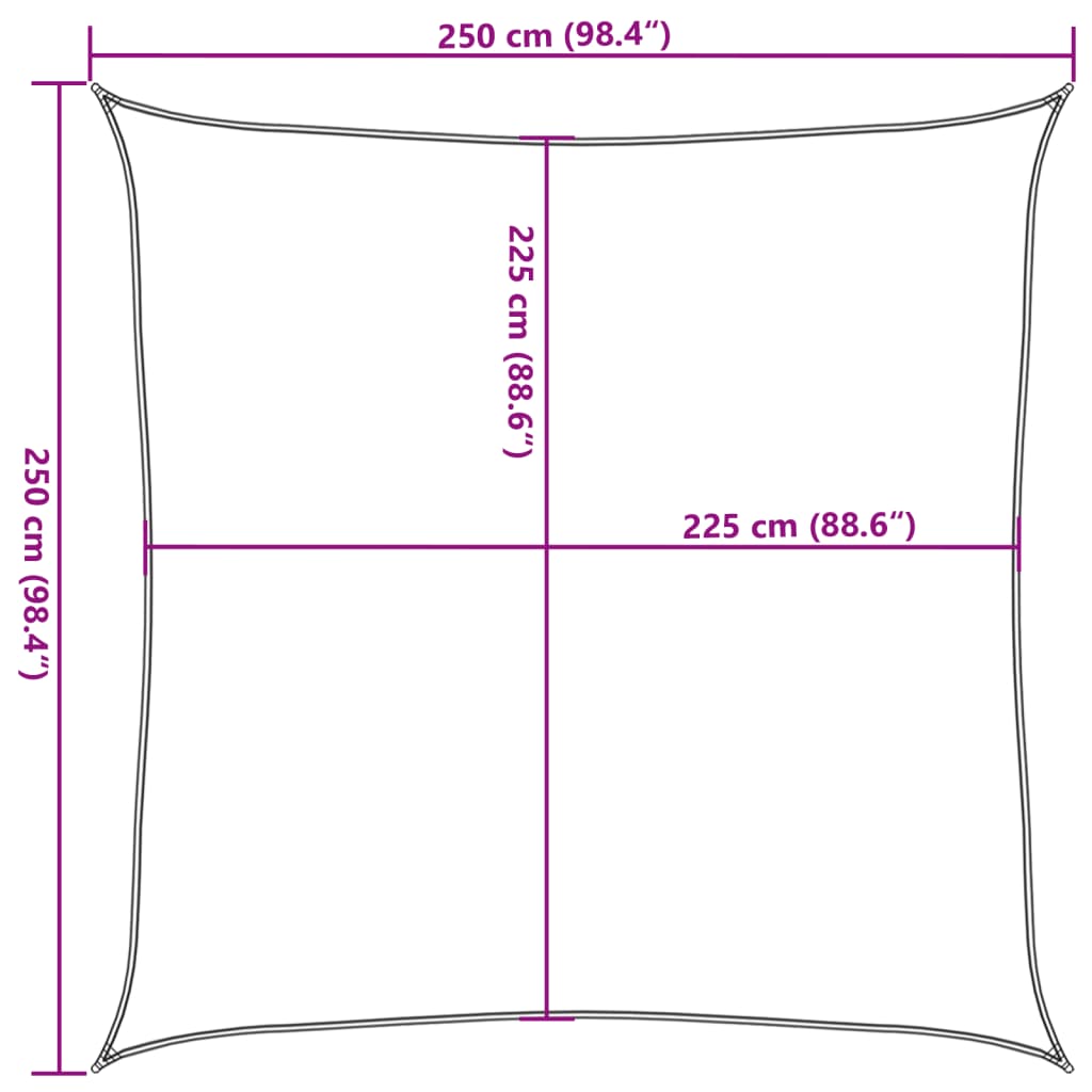 Uždanga nuo saulės, smėlio spalvos, 2,5x2,5m, HDPE, 160g/m²