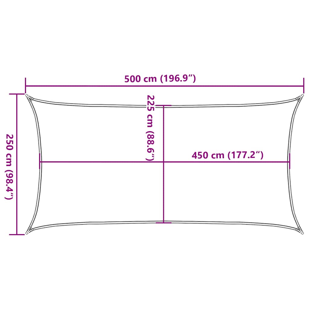 Uždanga nuo saulės, smėlio spalvos, 2,5x5m, HDPE, 160g/m²