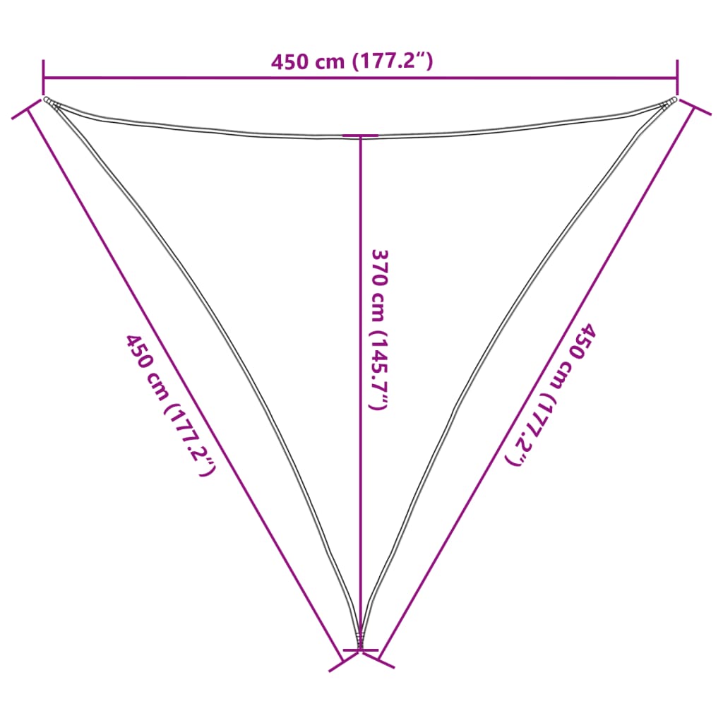 Uždanga nuo saulės, smėlio, 4,5x4,5x4,5m, HDPE, 160g/m²