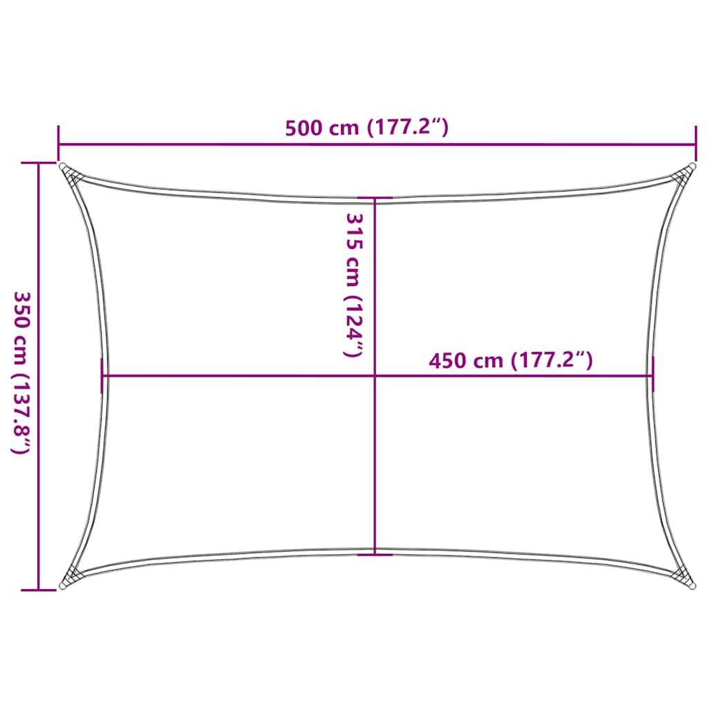 Uždanga nuo saulės, kreminės spalvos, 3,5x5m, HDPE, 160g/m²