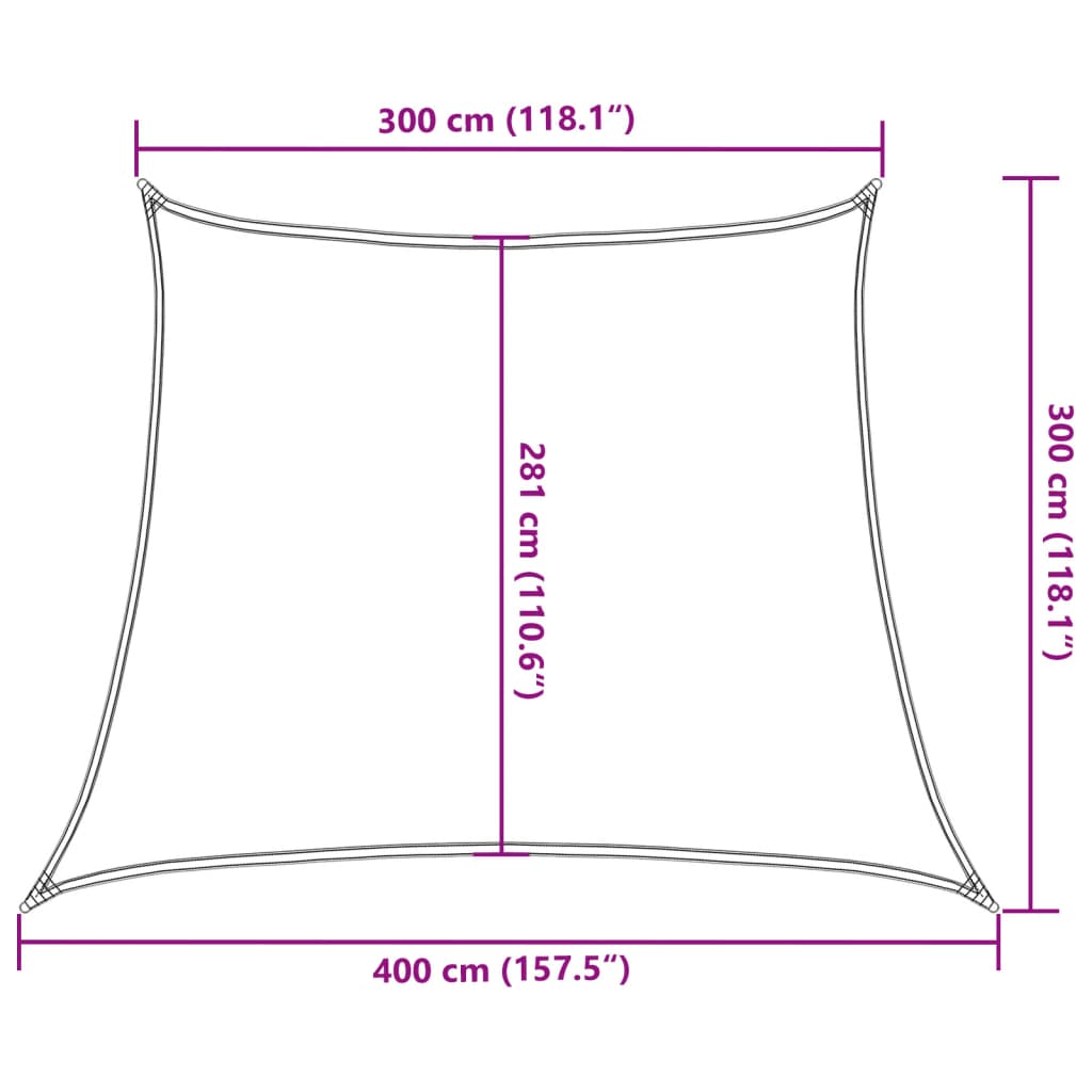 Uždanga nuo saulės, kreminės spalvos, 3/4x3m, HDPE, 160g/m²