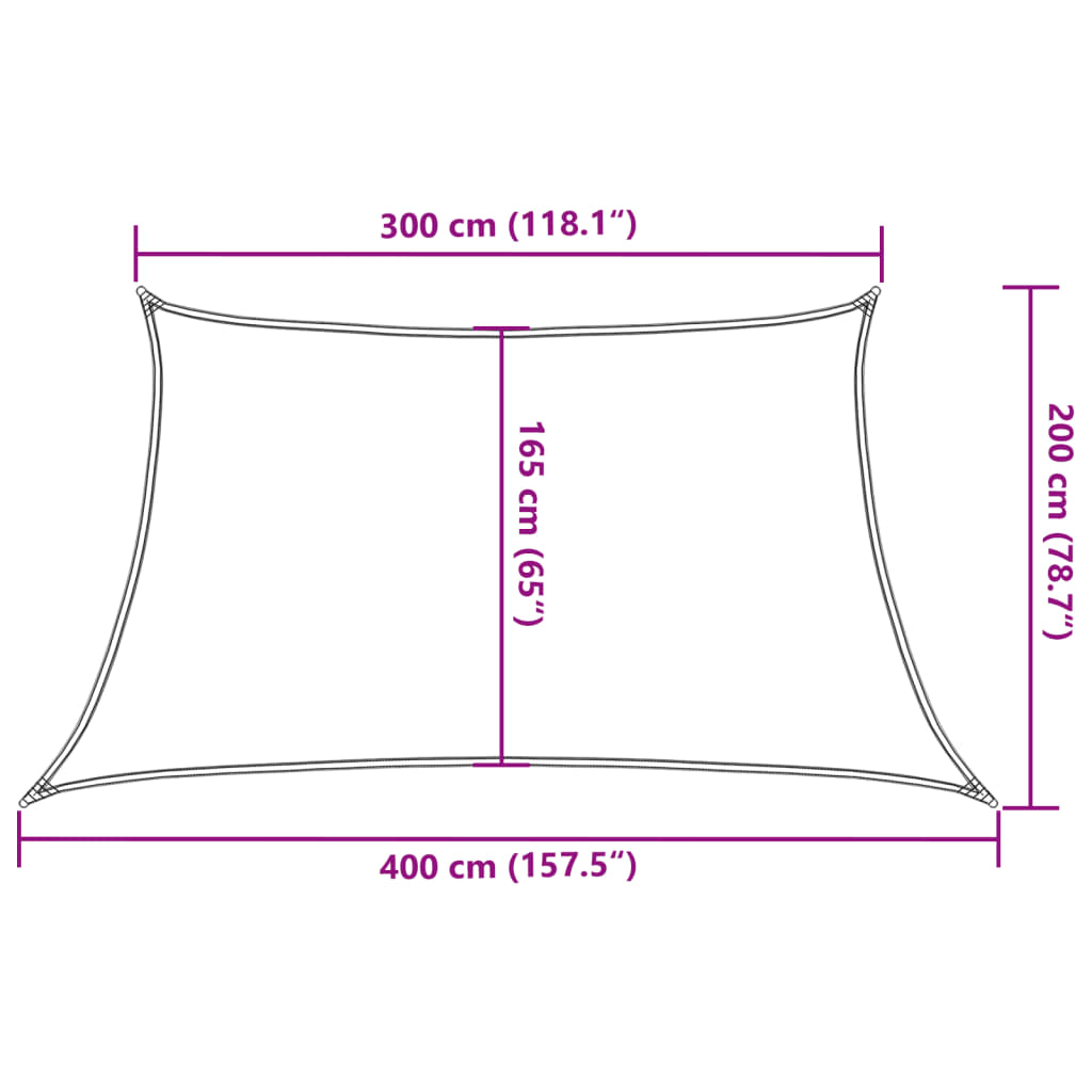 Uždanga nuo saulės, baltos spalvos, 3/4x2m, HDPE, 160g/m²