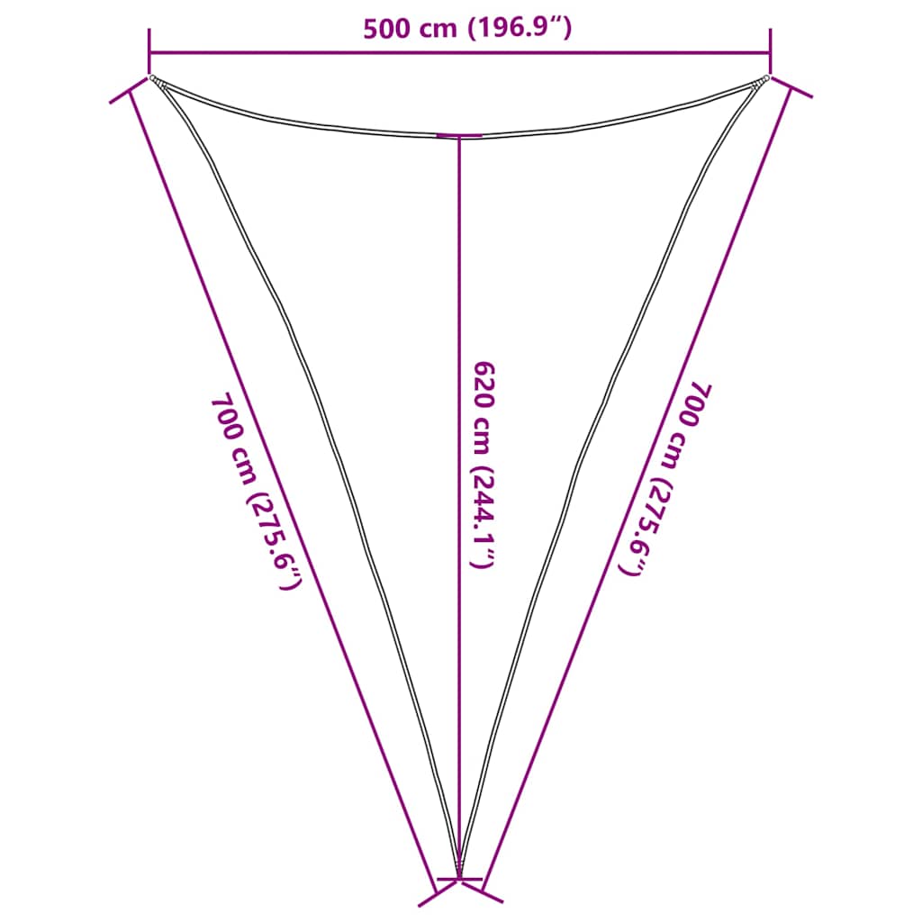 Uždanga nuo saulės, šviesiai žalia, 5x7x7m, HDPE, 160g/m²
