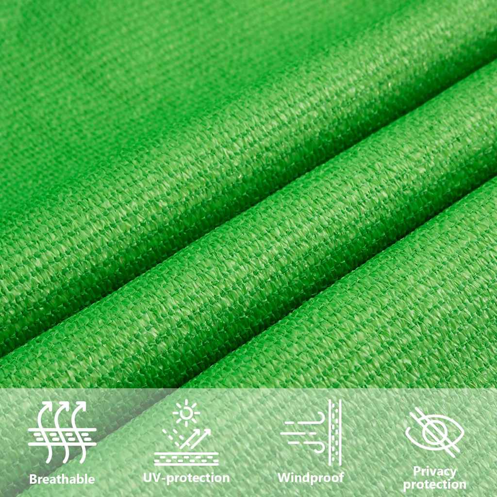 Saulės skėtis, burė, 160 g/m², trapecijos formos, šviesiai žalia, 4/5x4 m, HDPE