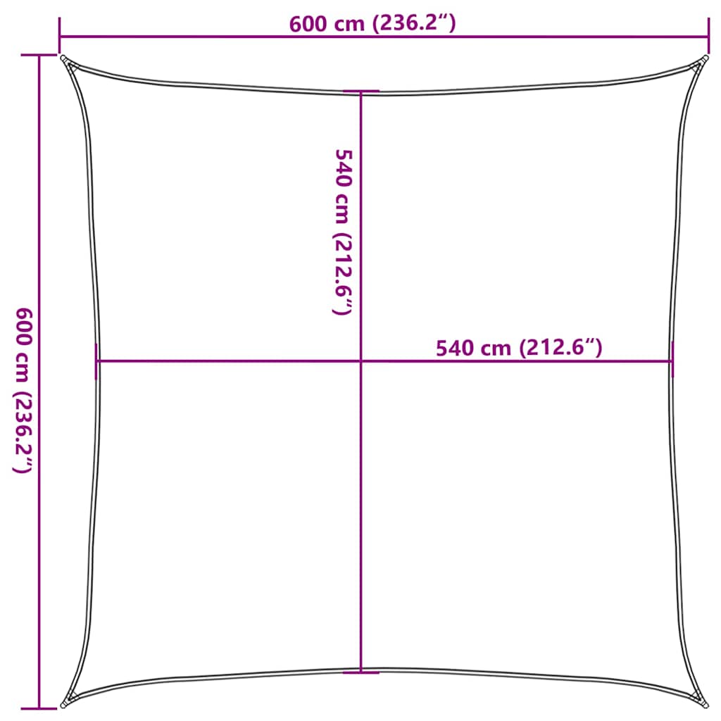 Uždanga nuo saulės, terakota spalvos, 6x6m, HDPE, 160g/m²