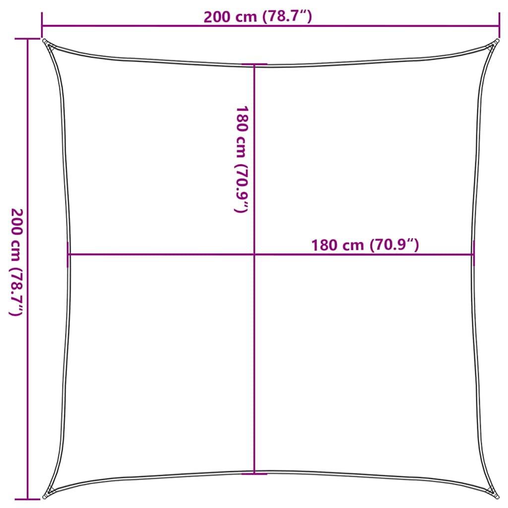 Uždanga nuo saulės, taupe spalvos, 2x2m, HDPE, 160g/m²