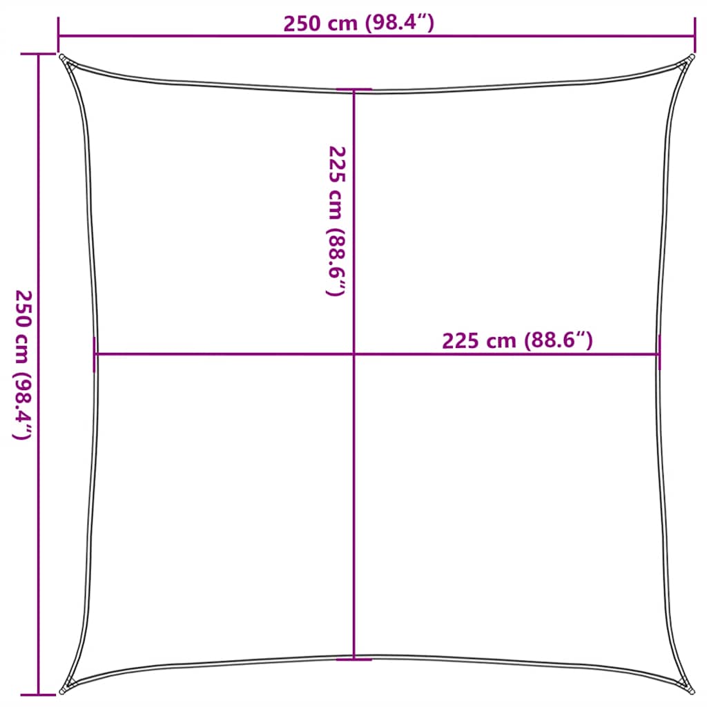 Uždanga nuo saulės, taupe spalvos, 2,5x2,5m, HDPE, 160g/m²