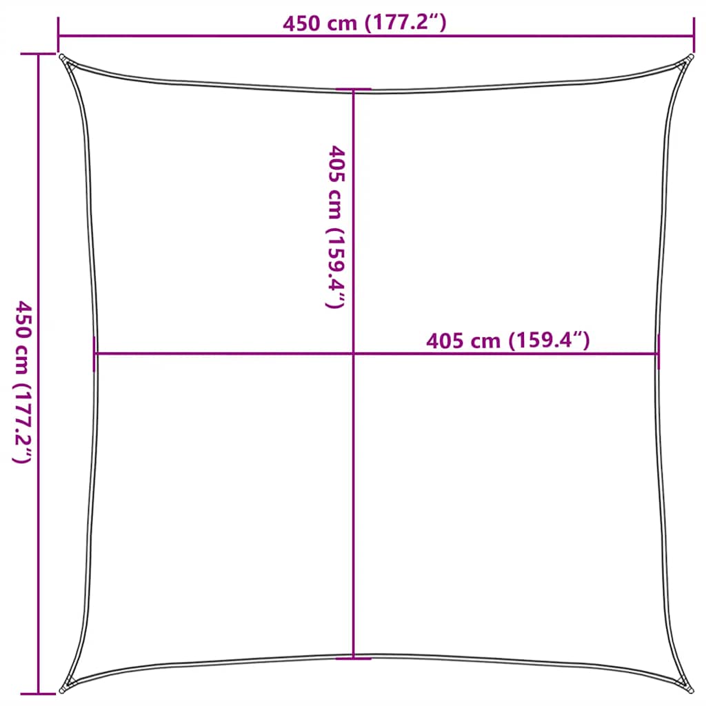 Uždanga nuo saulės, taupe spalvos, 4,5x4,5m, HDPE, 160g/m²