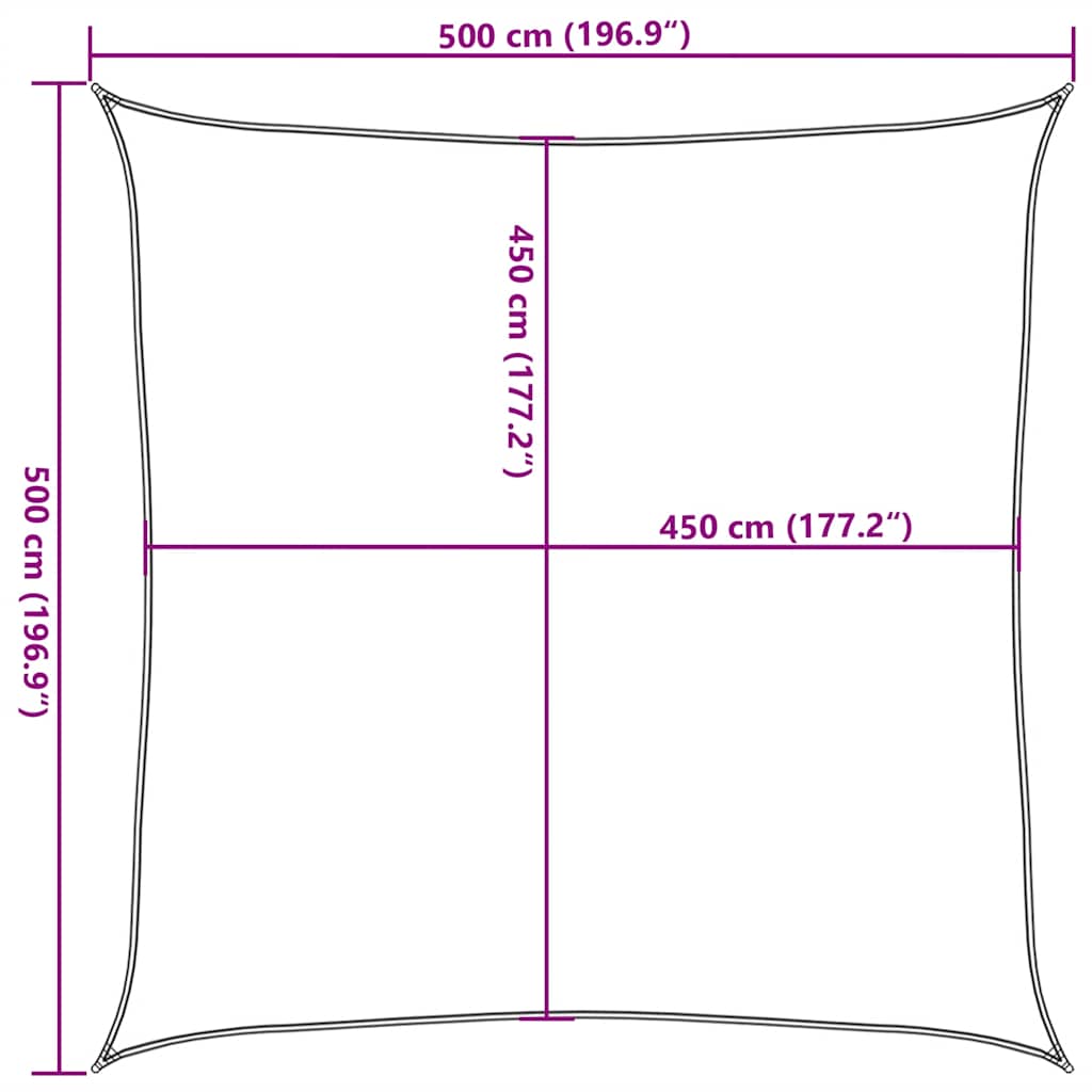 Uždanga nuo saulės, taupe spalvos, 5x5m, HDPE, 160g/m²