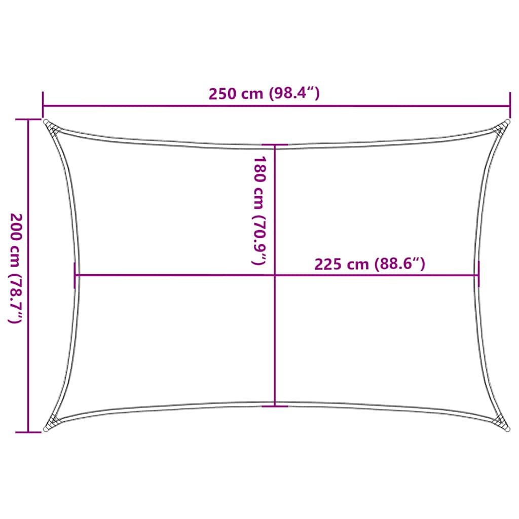 Uždanga nuo saulės, taupe spalvos, 2x2,5m, HDPE, 160g/m²