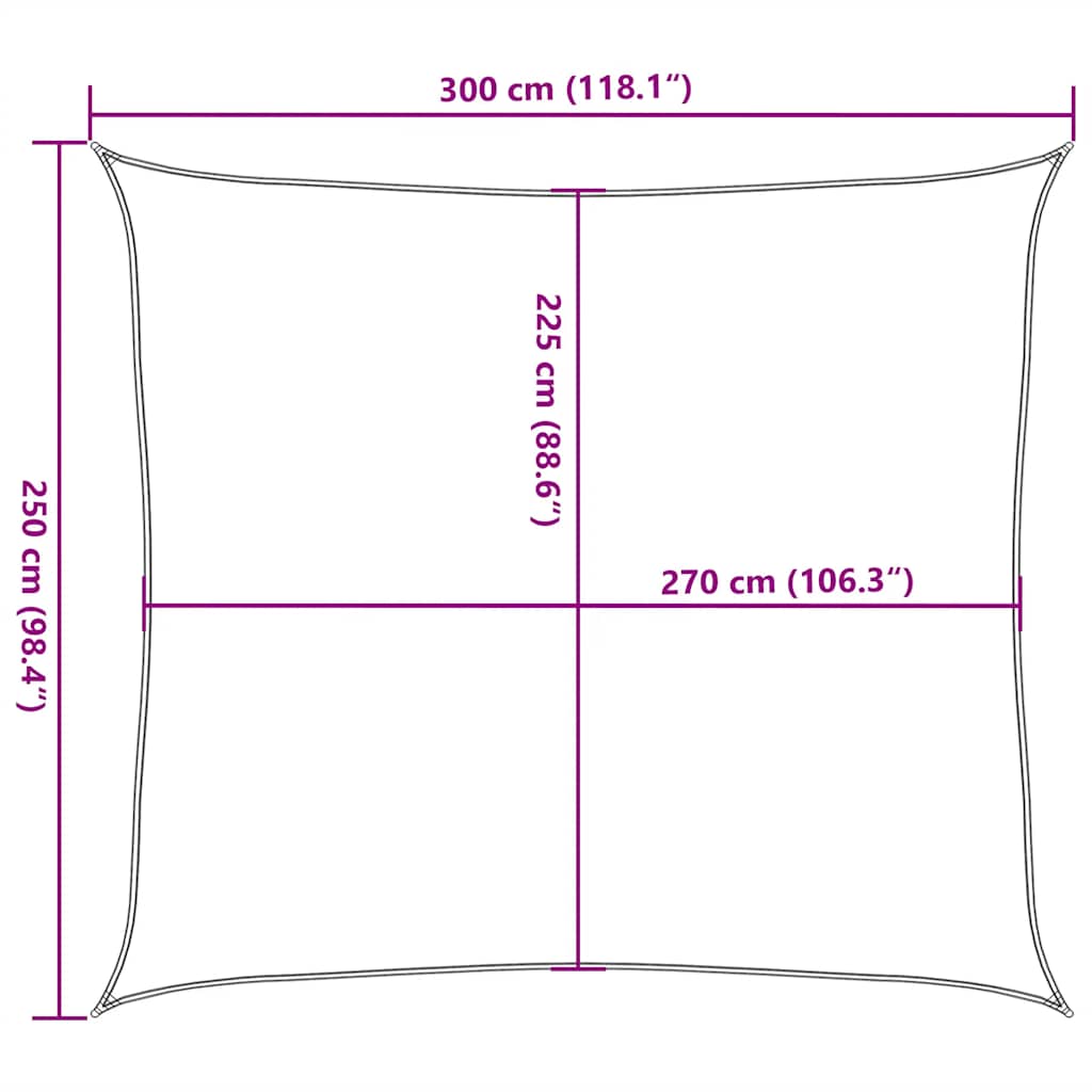 Uždanga nuo saulės, taupe spalvos, 2,5x3m, HDPE, 160g/m²