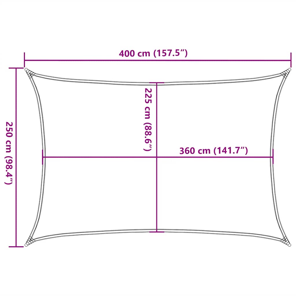 Uždanga nuo saulės, taupe spalvos, 2,5x4m, HDPE, 160g/m²