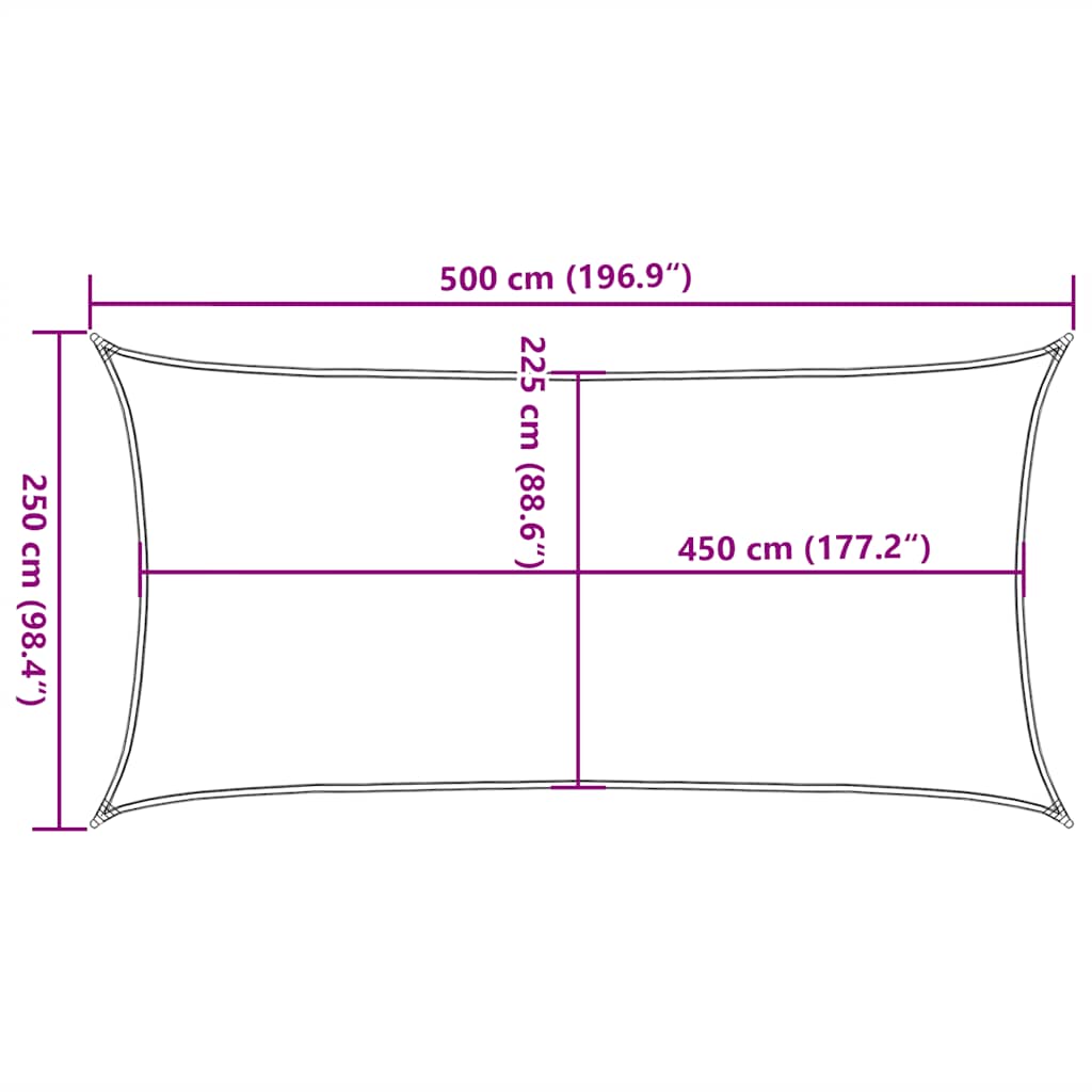 Uždanga nuo saulės, taupe spalvos, 2,5x5m, HDPE, 160g/m²