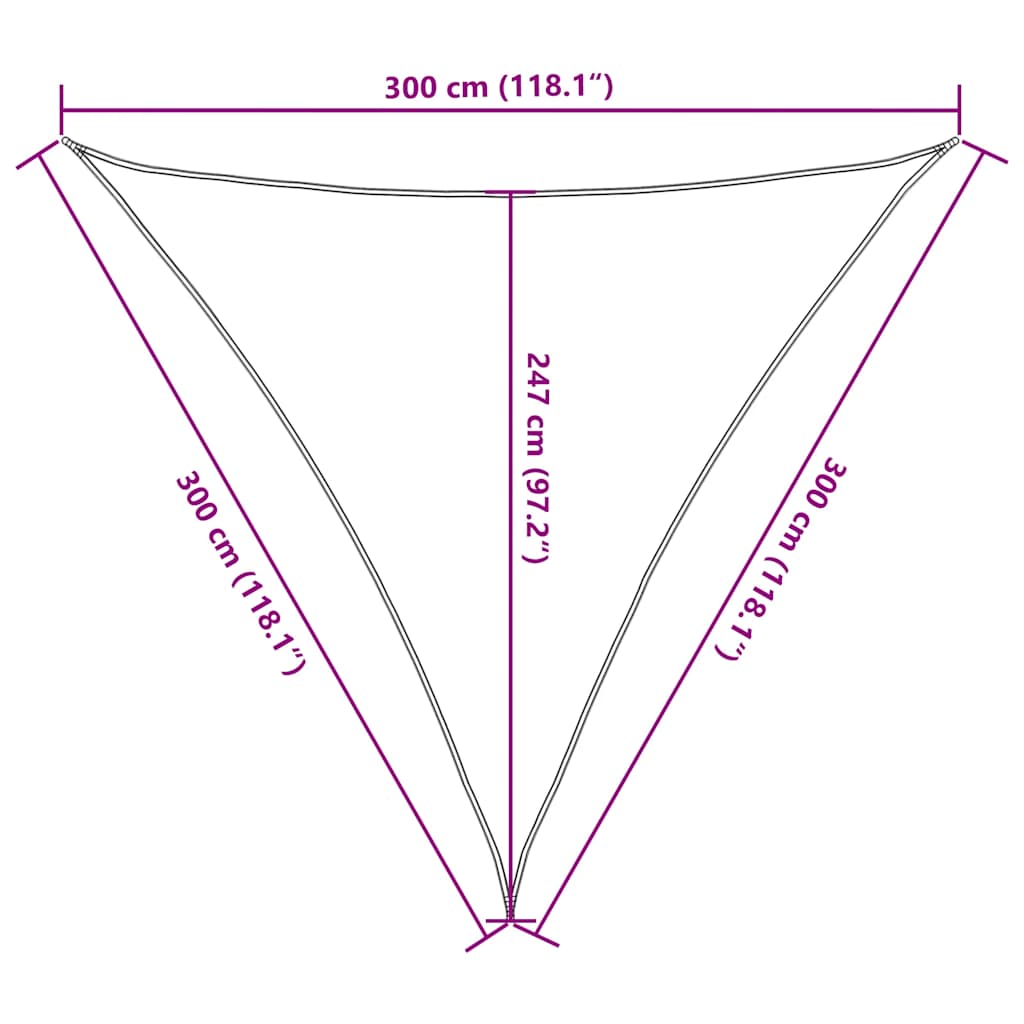 Uždanga nuo saulės, taupe spalvos, 3x3x3m, HDPE, 160g/m²