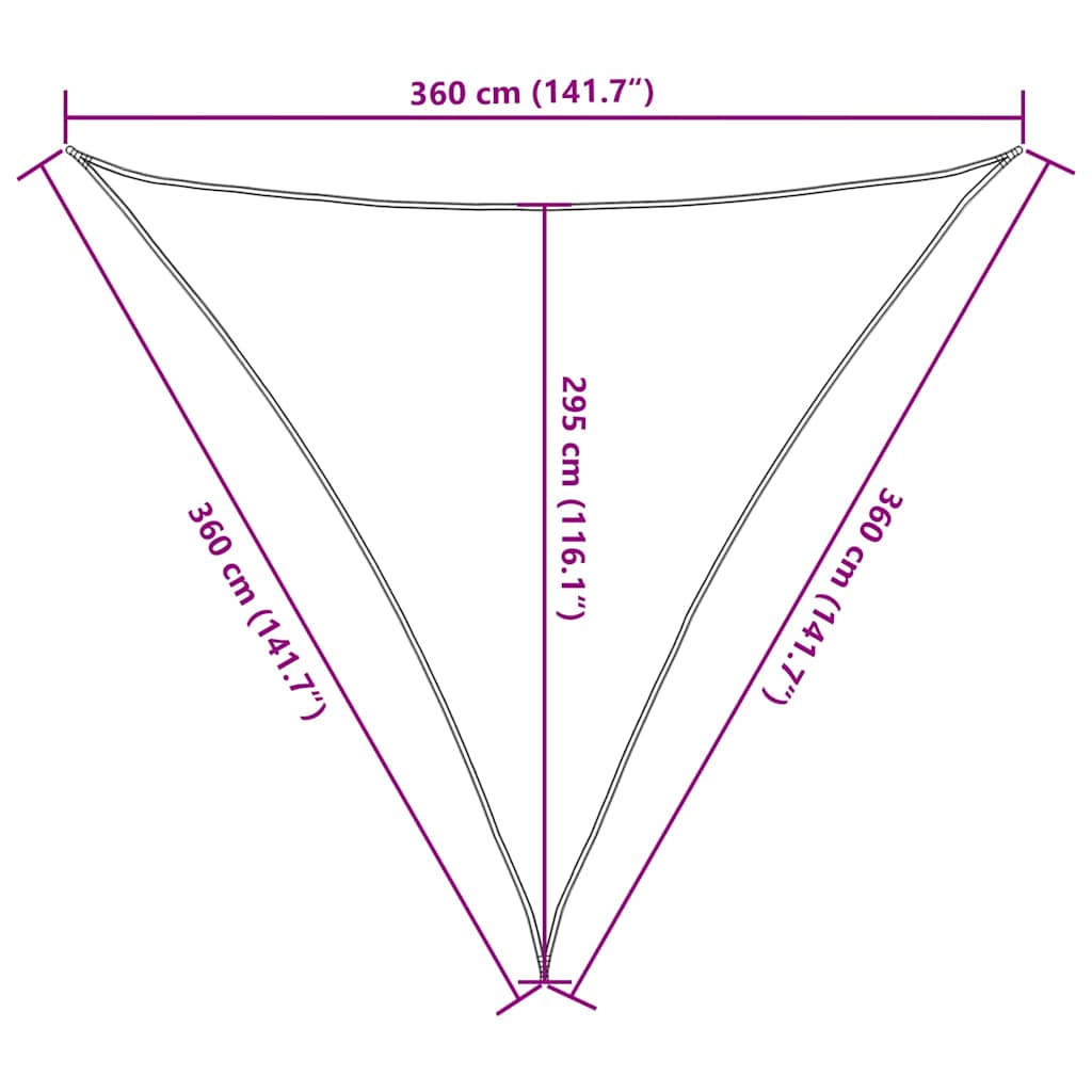 Uždanga nuo saulės, taupe spalvos, 3,6x3,6x3,6m, HDPE, 160g/m²