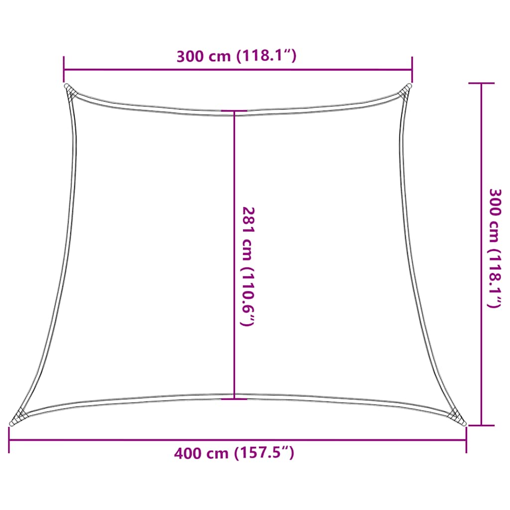 Uždanga nuo saulės, taupe spalvos, 3/4x3m, HDPE, 160g/m²