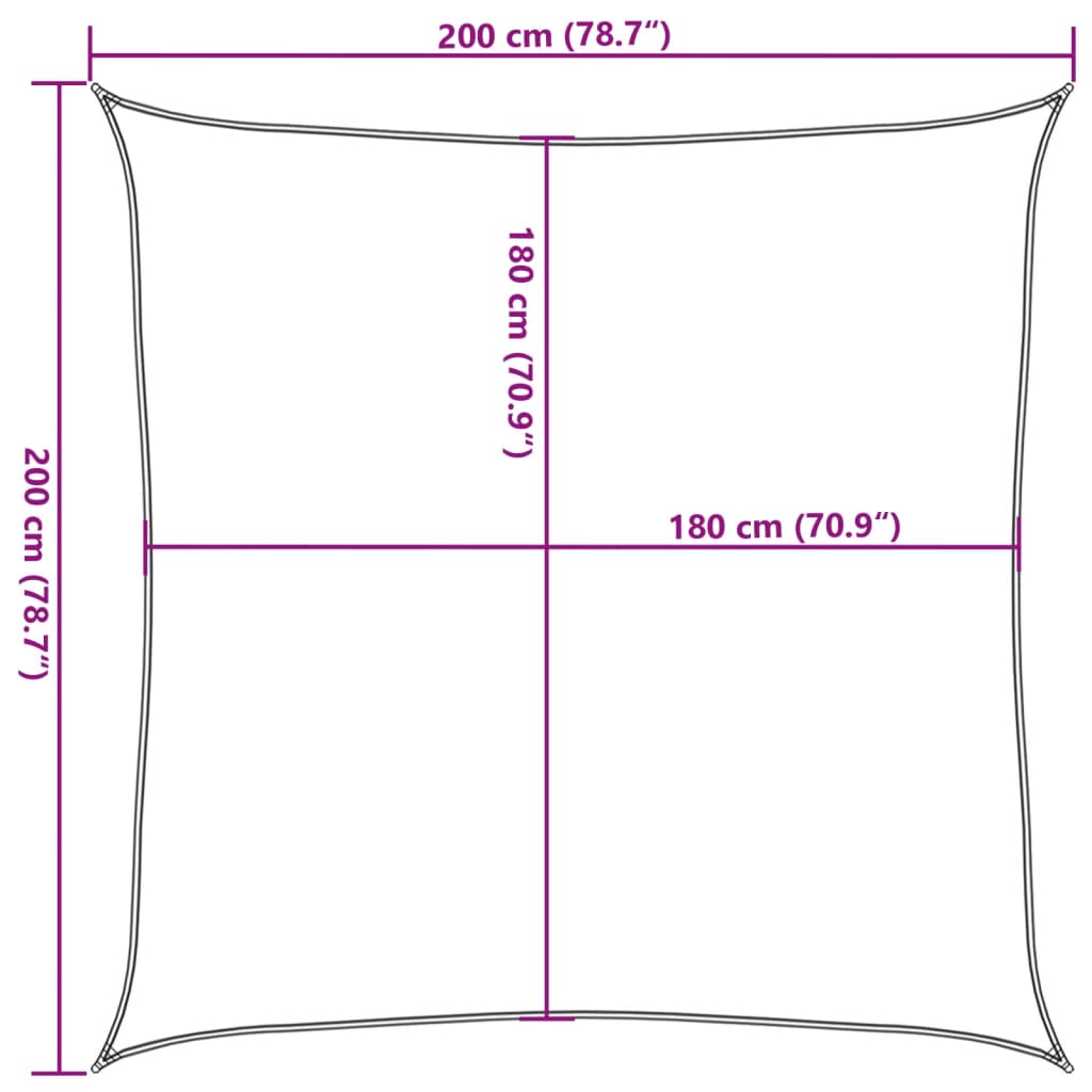 Uždanga nuo saulės, geltonos spalvos, 2x2m, HDPE, 160g/m²