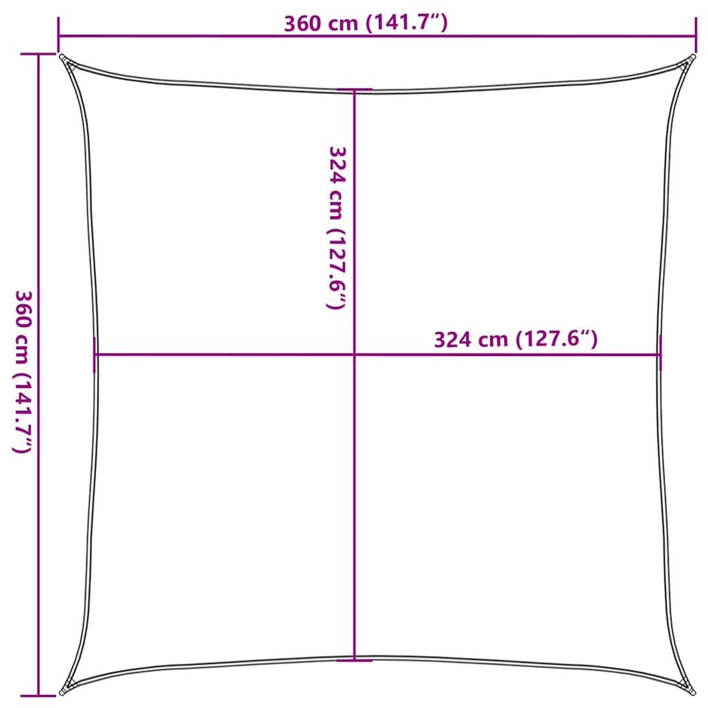 Uždanga nuo saulės, geltonos spalvos, 3,6x3,6m, HDPE, 160g/m²