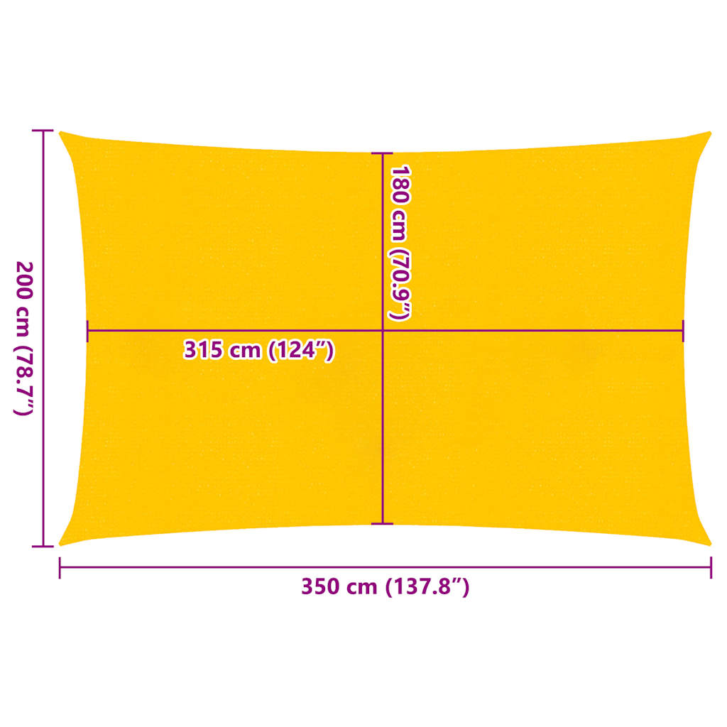 Burė nuo saulės, geltonos spalvos, 2x3,5m, HDPE, 160g/m²