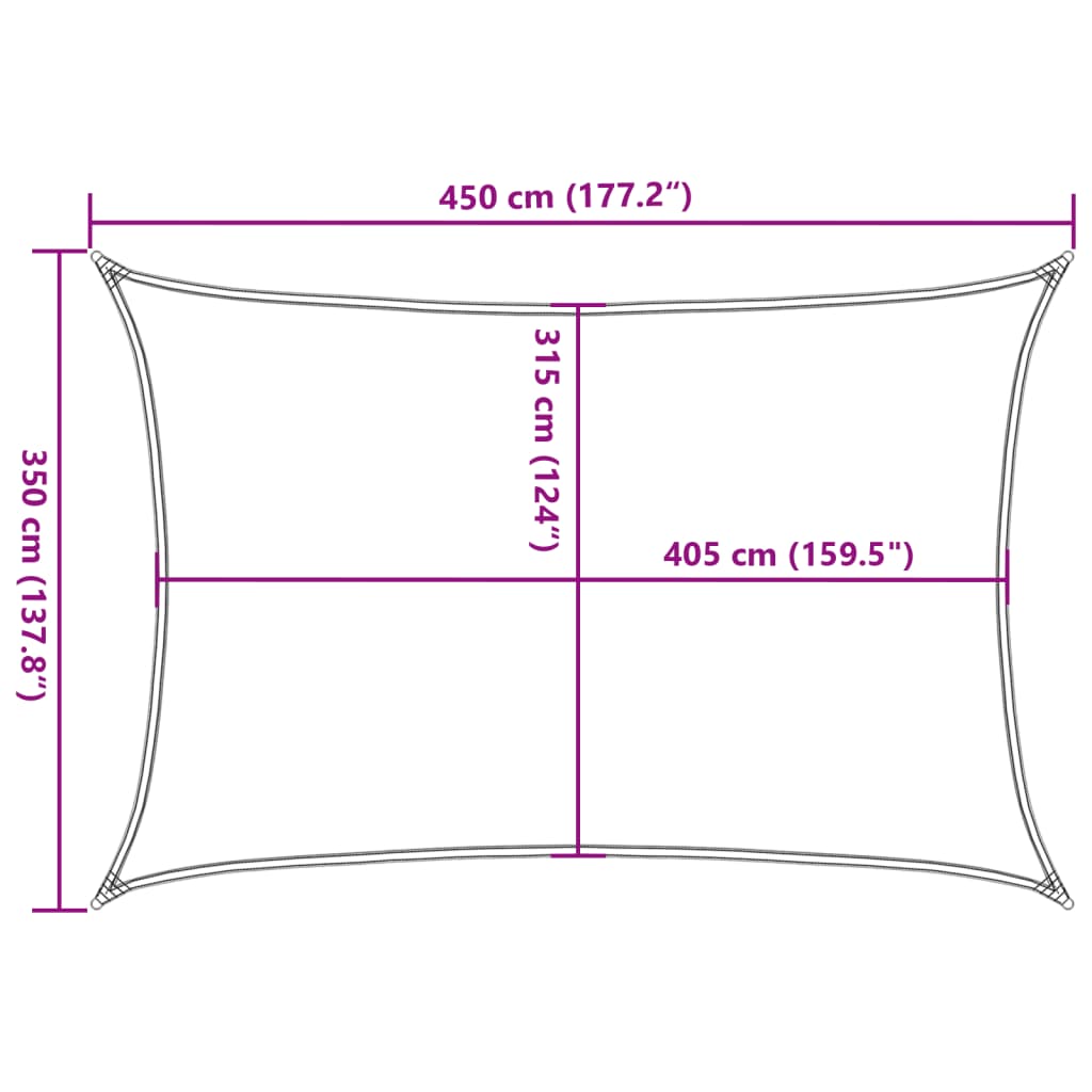 Burė nuo saulės, geltonos spalvos, 3,5x4,5m, HDPE, 160g/m²