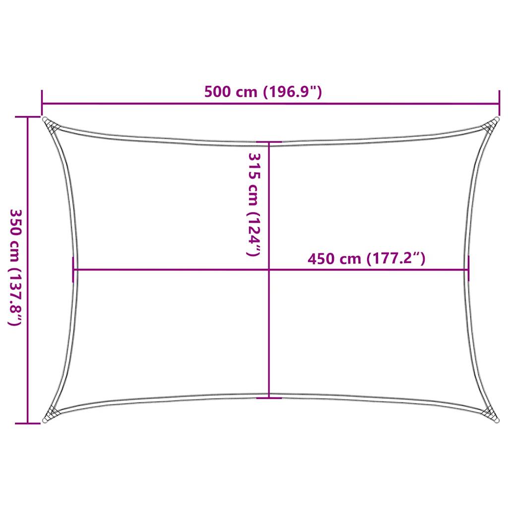 Burė nuo saulės, geltonos spalvos, 3,5x5m, HDPE, 160g/m²