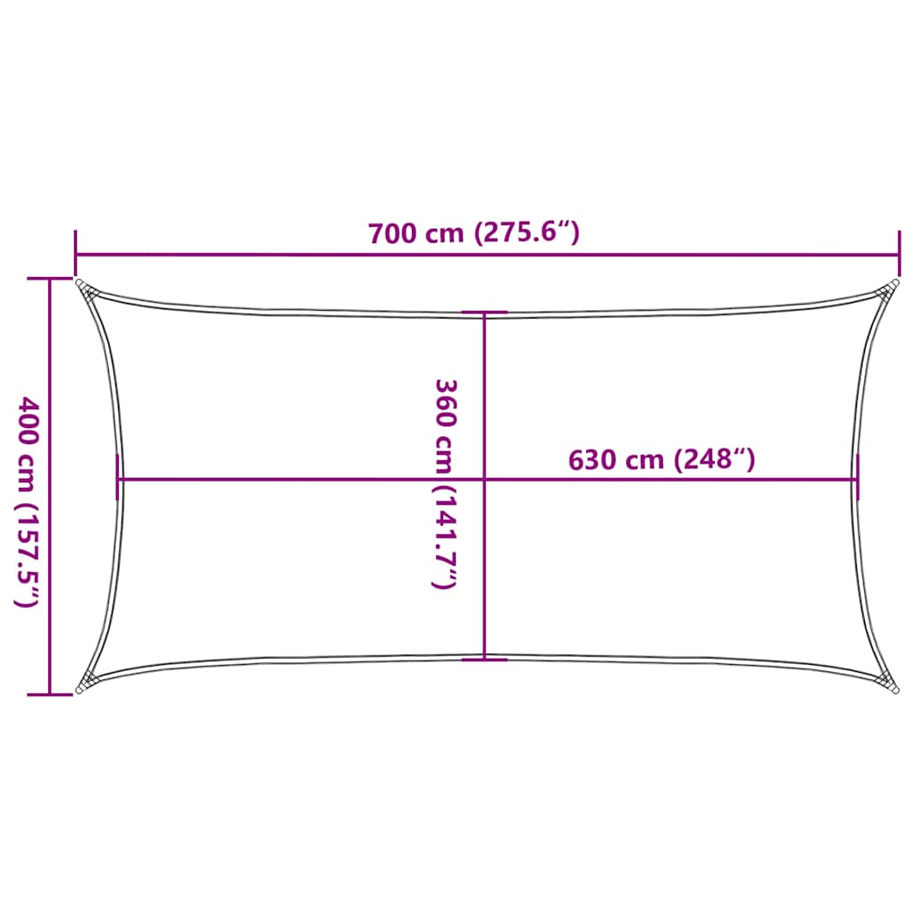 Burė nuo saulės, geltonos spalvos, 4x7m, HDPE, 160g/m²