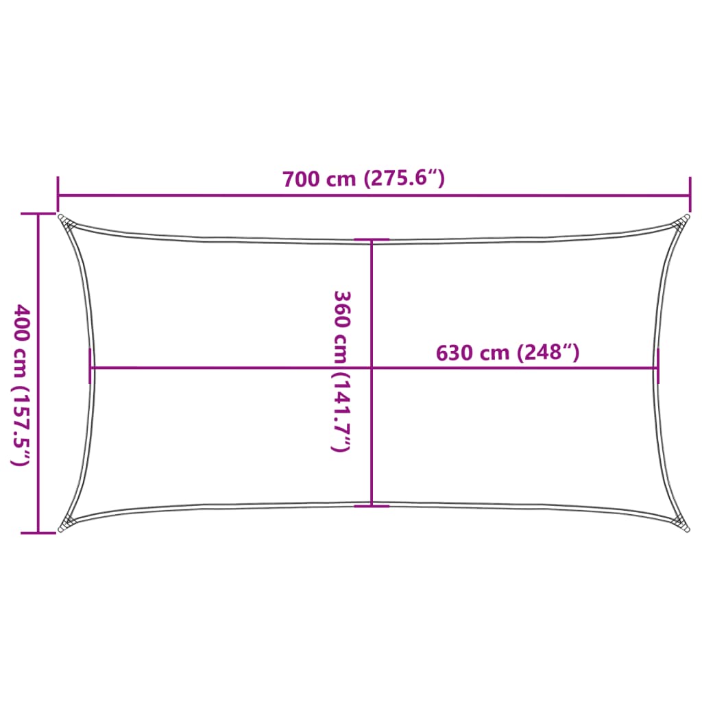 Burė nuo saulės, geltonos spalvos, 4x7m, HDPE, 160g/m²