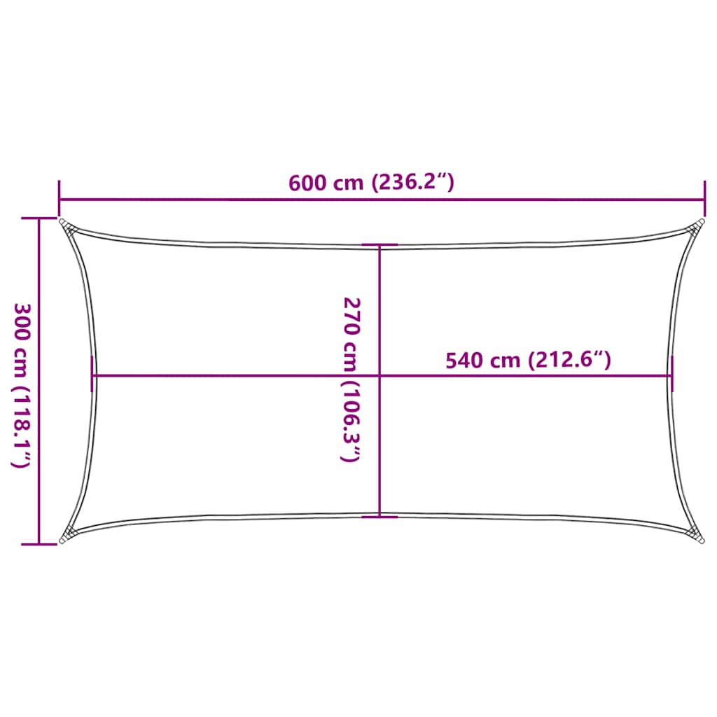 Uždanga nuo saulės, raudonos spalvos, 3x6m, HDPE, 160g/m²