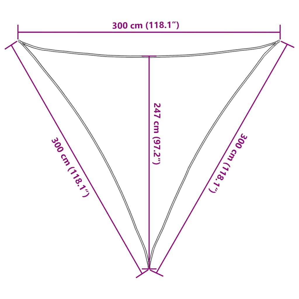 Uždanga nuo saulės, raudonos spalvos, 3x3x3m, HDPE, 160g/m²