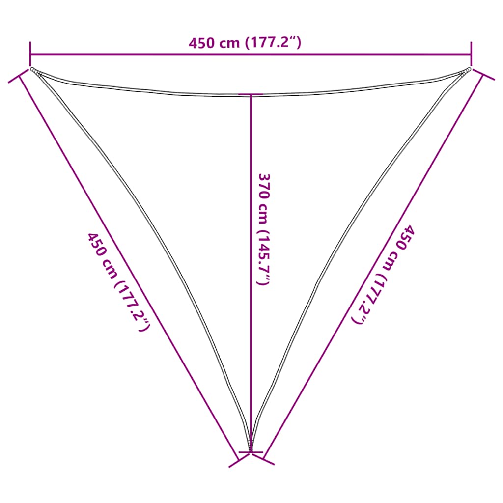Uždanga nuo saulės, raudona, 4,5x4,5x4,5m, HDPE, 160g/m²