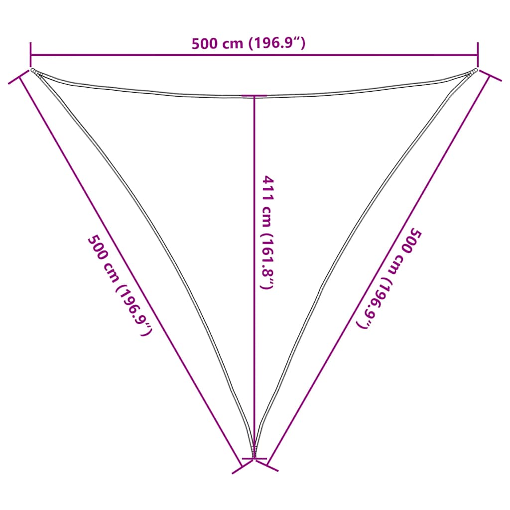 Uždanga nuo saulės, raudonos spalvos, 5x5x5m, HDPE, 160g/m²